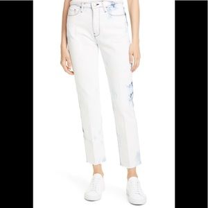 Frame Denim Le Sylvie White Tie Dye High Rise